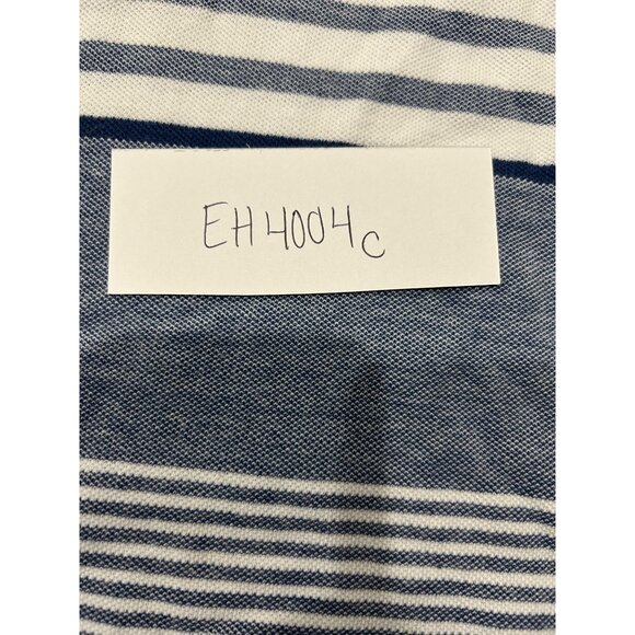 Chaps Mens Blue White Striped Polo Shirt Sz L - Picture 7 of 8